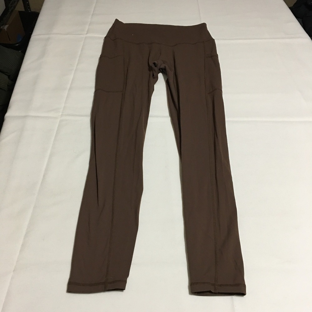 POPFLEX Leggings Women Medium Brown High Waisted Pockets